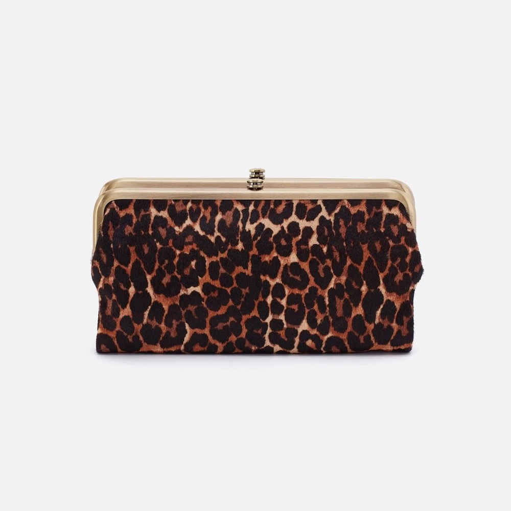 Hobo International Lauren Calf Hair Leopard Print Clutch Wallet
